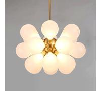 GWJKG 18 luci Blu soffiati Blu vetrino a grappolo a mandante Rosa Penderant Light Mid Century Milk Vlasselier Lampada del soffitto per la Camera da Letto Cucina da Pranzo Tavolo da Pranzo Scala Foyer