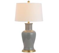 GWJKG 29 "Lampada Tavolo urna in Ceramica Tradizionale con tonalità di Lino per Camera da Letto, Cucina, casa Adatto a Soggiorno, dormitorio, Ufficio, (Grigio)
