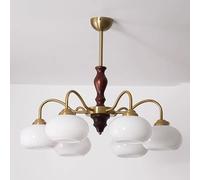 GWJKG 3 Lampone Moderno di Mid Century Lampella per Latte Bianca in Vetro di Vetro Bianco in Legno Bianco Antique Arancione Arancione Lampada a Sospensione Vintage Light per Camera da Letto Isola da