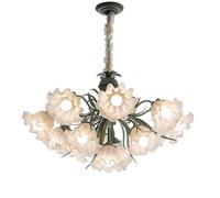 GWJKG 5 luci lampadario di Fiori Verdi Sputnik White Milk Bla lampadario in Vetro per Sala da Pranzo Grande Moderna Fattoria Moderna a Sospensione Luce a Sospensione per Soggiorno per Ragazze Isola
