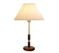 GWJKG Bedside Nordic Wood Base Fabric Lampshade Creative Retro Lamp Bedroom Table Lamps for Living Room (Color : Remote Control Switch)
