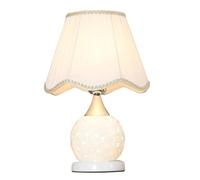 GWJKG Ceramic Fabric Lampshade Iron Base Bedside Dual Light Control Nightstand Lamp Bedroom Table Lamps for Living Room Color Blue Size : Dimme