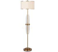 GWJKG Corner K9 Crystal Tall with Hardware Electroplating Base Reading Light Fabric Lampshade Standing Lamp Floor Lamps for Living Room, Gold