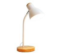 GWJKG for Multi-Angle Adjustable Desk Wooden Iron Nordic Style Eye Protection Reading Table Lamp Living Room Bedroom Decor Home Bedside Lamp(Grey)