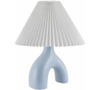GWJKG Lampada Comodino in Ceramica Moderna Alta 18 Pollici con tonalità di Lino comodini per Camera da Letto e Arredamento del Adatto a Soggiorno, dormitorio, Ufficio (Marina)