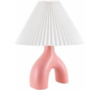 GWJKG Lampada Comodino in Ceramica Moderna Alta 18 Pollici con tonalità di Lino comodini per Camera da Letto e Arredamento del Adatto a Soggiorno, dormitorio, Ufficio (Rosa)