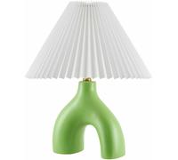 GWJKG Lampada Comodino in Ceramica Moderna Alta 18 Pollici con tonalità di Lino comodini per Camera da Letto e Arredamento del Adatto a Soggiorno, dormitorio, Ufficio (Verde Lime)
