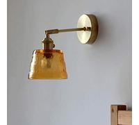 GWJKG Lampada Illuminazione di vanità Dorato con Paralume in Vetro Trasparente, luci a Parete Dorate per Bagno, Camera da Letto, Hally Way, Sals