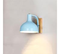 GWJKG Lampada Stile Industriale retrò E27 Apparecchio Ferro in Legno con Applique a Parete per la Camera da Studio Balcone Luce di Lettura del Letto (Blu)