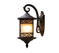 GWJKG Lampade a Come Un Clima da Parete del Corpo dell'illuminazione Veranda e Finitura Nera Resistente alla ruggine con Vetro Smerigliato per Ingresso in Garage di Portico Esterno