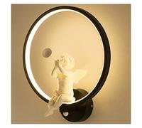 GWJKG Lampade e da Angelo Sconcetto Wall Moderno Anello Rotondo, Tromba Creativa Che soffia Lampada Parete a LED, luci murali Bianche Minimalista, Montoir de Lumière, per c