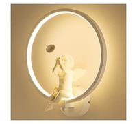 GWJKG Lampade e da Angelo Sconcetto Wall Moderno Anello Rotondo, Tromba Creativa Che soffia Lampada Parete a LED, luci murali Bianche Minimalista, Montoir de Lumière, per c