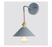 GWJKG Lampade Nordic Wall, Apparecchiatura De La a Parete E26 LIMINA Pacchetto del PACCHETTORE PROGETTORE con Lampada Camera da Letto per Il Corpo della Vernice Gelo (Colore: Grigio
