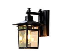 GWJKG Lampe Murale Lampada Luci da Esterno contemporanea Casa in Metallo Impermeabile a Parete Esterna con Vetro Semi per Illuminazione porched Luminaires Neri Matt Extérieurs