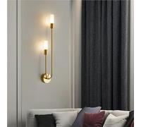 GWJKG lineare Forma U Moderna 21,4 Pollici in Lampada da toeletta 2700-6500k di vanità, Applique Parete contemporanea Comodino, corridoio, Bagno, Hotel e Decorazioni per soggiorni (Oro a Sinistra)
