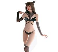 GWJKG Lingerie da Donna, Set di Lingerie per Giochi di Ruolo demoniaco, Costume da Gioco di Ruolo Anime Lolita, Costume Adorabile…