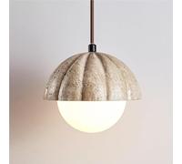 GWJKG Luce a Ciondolo di travertino Giallo Light Naturale in Pietra Singola Marmo appesa Lampada Moderna Vintage Piccolo lampadario per Isola Cucina sopra la lavandino Sala Letto della Camera da