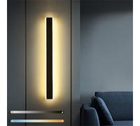 GWJKG Luce dimmerabile cm Moderna Lampada Parete a Strisce Lunghe con Temperature di Colore - Applique luminosità Regolabile per Soggiorno, Camera da Letto, Balcone, Hotel, Studio, corridoio (Nero)