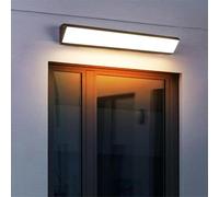 GWJKG Lunghe Moderne Nere LED, con Applique acrilica Interna da Esterno, Lampada in Alluminio IP67 a Parete Impermeabile e Appliques per Portico Patio Soggiorno Garage Villa (Luce Bianca, 90 cm)