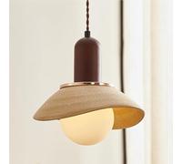 GWJKG Milk Nordic White Bianco Vetro Stile Giapponese Luce difficoltà Ceramica in calcestruzzo Lampada sospesa Moderna sfumatura lampadario Regolabile per la della Testa di Cucina Sala da Pranzo