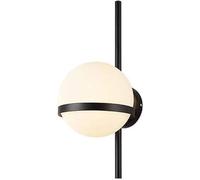GWJKG Moderna Arte Rotonda a Testa Singola in Ferro Bianco Metallo Nordico Lampada Applique con Base e26 per la Camera da Letto Ristorante Office Cafe Soggiorno
