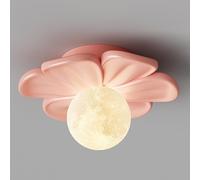 GWJKG Moderna corridoio della Luna Forma di Fiore Lampada Nordic Resina semifulò Monte, Luce a sfiorimento in Stile Crema da 7,8 Pollici G9 Vicino alle luci del soffitto (Colore Rosa)