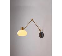 GWJKG Moderne Applique a Parete Retrattile - Lampada di Lettura del Braccio oscillante Vetro Regolabile, cablata o Plug -in, Perfetta Camera da Letto, Soggiorno e Decorazioni per Ufficio