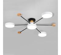 GWJKG Moderno LED Sputnik Semi -Filo Luce nordica agricola Industriale a in Legno Grigio Chiaro Vicino alla Lampada del soffitto per Sala da Pranzo Cucina Soggiorno (, 4 luci)