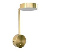 GWJKG murale Alluminio 9W con Interruttore, Moderna Lampada a LED in Oro per Soggiorno, Camera luci Parete Illuminazione da Letto (Colore: Caldo)
