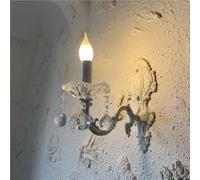 GWJKG Paese Francese Prononi murali Vintage Tradizionali White Legno Fattoria Wall Light 1 luci di a Antica Lampada Parete con E26/E27 Base Le Ragazze del corridoio per Soggiorno Camera da Letto