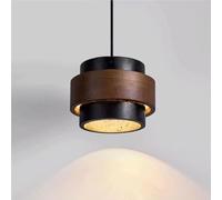 GWJKG Piece di travertino Nero Ciondolo Nordico Giapponese con sfumatura in Legno Lampada a Sospensione Naturale per la Pranzo dell'isola Cucina Ingresso Cafe Camera da Letto