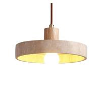 GWJKG Piece Grotta Gialla Ciondolo Sospensione Leggero Tamburo Farmi Coltivazione Marmo Appeso Lampada a soffitto in Legno Moderno lampadario Illuminazione con Base e27 per balconi di Giardini Ville