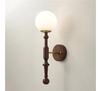 GWJKG Prononi murali Decorativi in Legno Vintage con Vetro Smerigliato Paralume sferico, luci Parete Interna per Balcone, corridoio, Soggiorno, Camera da Letto e apparecchi di Illuminazione
