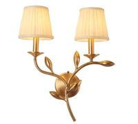 GWJKG Prononi murali Rame Forma di Foglia creativi con Semplice Paralume in Tessuto, Moderni Decorativa Bagno, corridoio, Portico, Soggiorno, lampade a Parete per Accento Interno (2 luci)