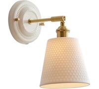 GWJKG Pronzo della Ottone Vintage con tonalità di Latte French Country Coastal Wall Montated Light per Camera da Letto - Elegante Vetro Coste e Lampada a Parete Dorata