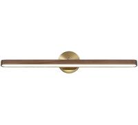 GWJKG Pronzo retrò con Base Ottone e Accento in Legno, Specchio Bagno Impermeabile, Luce della Camera Letto montata a Lampada da Parete Decorativa Leggera Bianca toeletta, fidano Illuminazione per