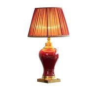 GWJKG Retro Bedroom Bedside Nightstand Desk Lamp Reading Study Office Night Light Table Lamps for Living Room Color Red Size 40 * 68cm
