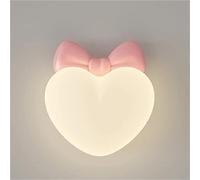 GWJKG Sconce Rosa Moderno Nordico con Grazioso Prua Cuoio Piccolo Notte lume cablata a dimmerabile Lampada da Parete Ragazze Letto per Bambini corridoio