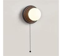 GWJKG Sfonce Muro Pietra della Grotta Nera tonalità di Vetro Round Globe, Lampada Parete Interna con Socket G9 e Interruttore Catena a Traino, Funzione Illuminazione Artistica la casa per Camera da