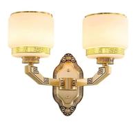 GWJKG Stile Cinese E27 Prononi murali Rame con Semplice tonalità di Vetro cilindrico, montate Finitura Dorata per ristoranti, soppalco, Soggiorno, Camera da Letto, lampade a Parete Decorative Interne