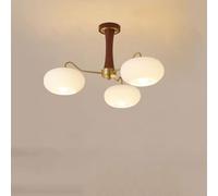 GWJKG vetro latte moderno metà secolo semifulò sfioramento della fattoria leggera in legno rustico pendente rotondo di sputnik lampadario grande sala pranzo camera da letto per soggiorno (soffitto a 3
