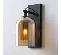 GWJKG Vintage Industrial E27 Wall Dual Bell Glass Glassa Lampada a Parete retrò per Bagno Camera da Letto (Amber)