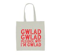 Gwlad Pleidiol Wyf Gallese Inno - Borsa Tote IN Tela - Rugby World Cup Nazionali
