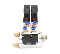 GWLQBJLHH Elettrovalvola pneumatica Doppia DC 12V 24V 4V210-08 Silenziatore 4 mm 6 mm 8 mm 10 mm 12 mm Set Base a Montaggio rapido 110 V 220 V 4V210 08 1 pz(6mm Fittings,AC110V)
