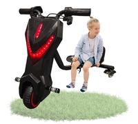GwlThixion Drift Scooter per Bambini Drift Trike, Pedali Drifting Ride, Ruote Posteriori con 2 Ruote Universali, Motore Elettrico da 250 Watt, Ruota Posteriore Crazy Cart con luci 6.5in-D