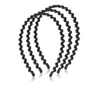 GWOZI Fasce per capelli per donne e uomini, in resina plastica, da uomo, per capelli lunghi, a zig zag, antiscivolo, ondulate, per capelli da donna con denti, 3 pezzi