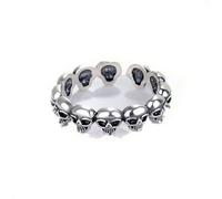 GWSGSFAS Anelli Regolabili in Argento Sterling 925 per Donna, Teschio, Gioielli di Lusso, Accessori Vintage estetici, Gioielli Argent-resizable-Silver