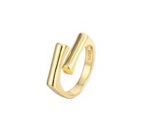 GWSGSFAS Anello Aperto Rettangolare Irregolare in Argento Sterling 925 da Donna, Gioielli di Design di Lusso, Argento 925-dorato