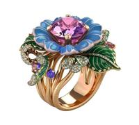 GWSGSFAS Anello da donna alla moda con farfalla, squisita decorazione, gioiello elegante, 6, Metallo, Non pietra preziosa