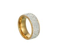 GWSGSFAS Anello da donna in acciaio stile vintage, con cristalli trasparenti, alla moda, in acciaio inox, anelli di fidanzamento e matrimonio, 10, Metallo, Zirconia cubica